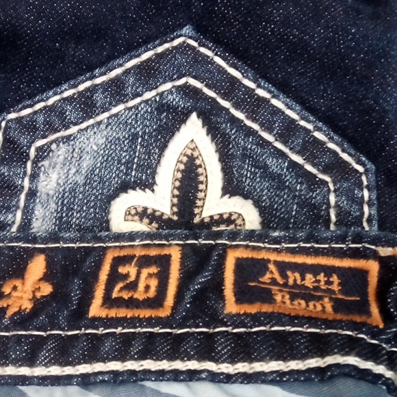 Rock Revival Women's 26 Bootcut Faux Leather Flap Pockets Distressed Anett NWOT - Picture 5 of 12